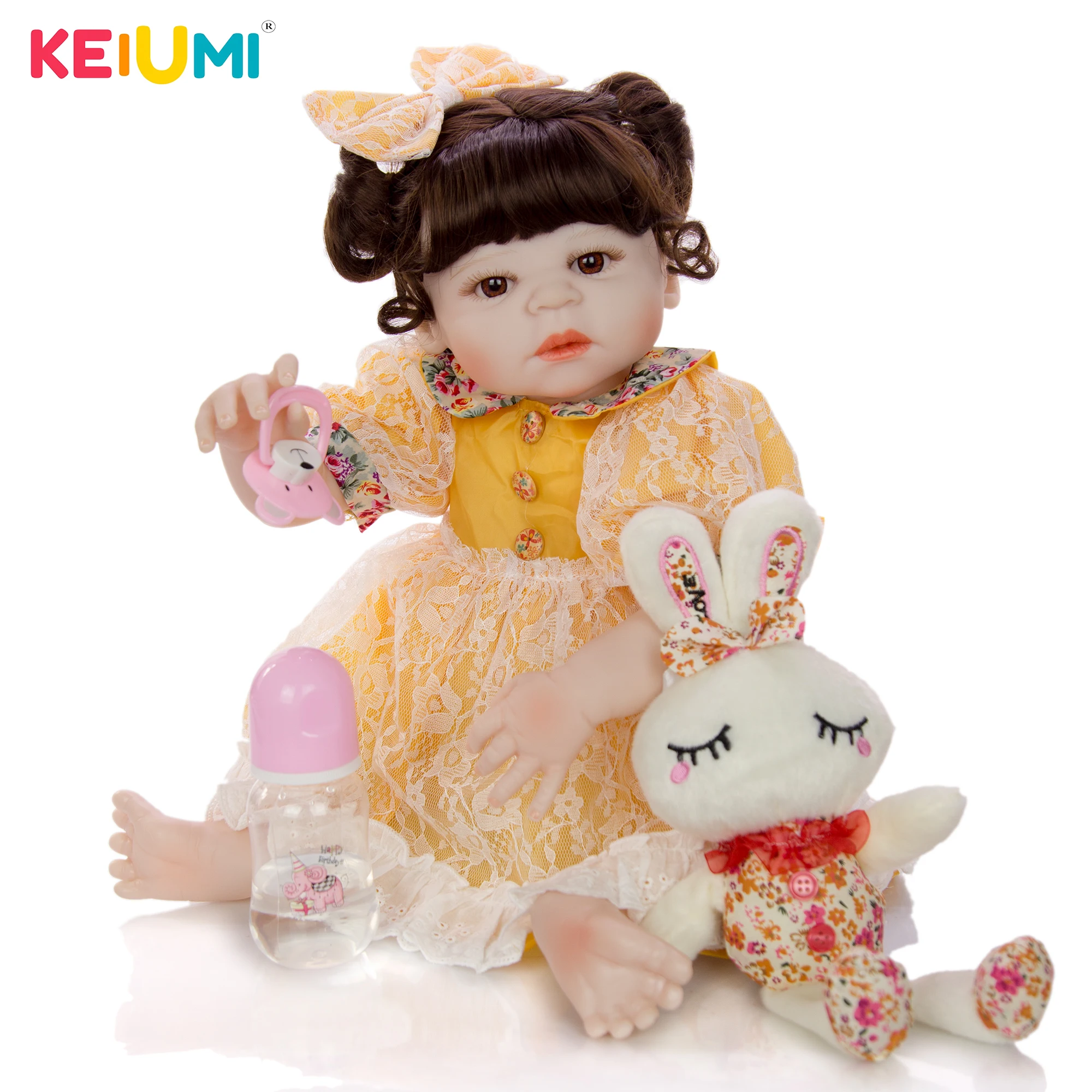

Fashion 23 Inch Baby Dolls Toy Whole Silicone Vinyl Waterproof Reborn Boneca Bebe Toy For Toddler Birthday Gift Best Playmate