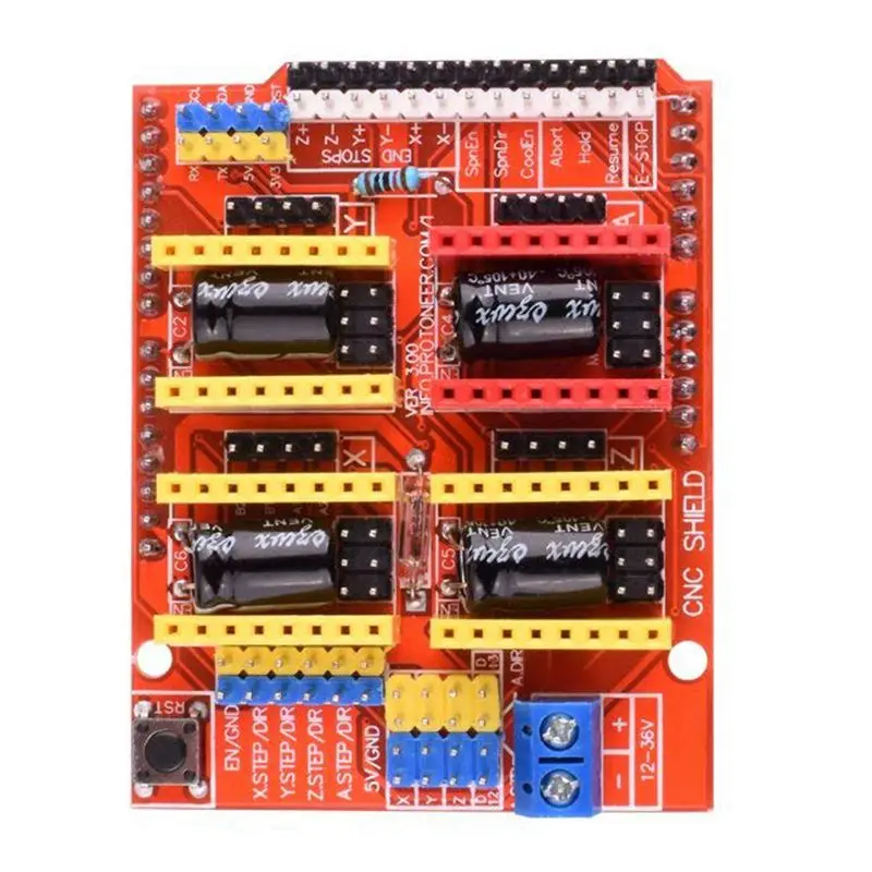 Щит с ЧПУ Плата расширения V3.0+ плата UNO R3+ Драйвер шагового двигателя A4988 с радиатором для Arduino наборы K75(щит с ЧПУ+ UNO R3