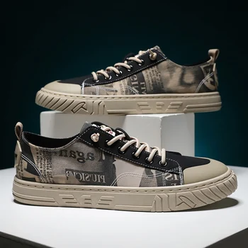 

VastWave Canvas Fabric Man sneakers shoes Men Flats Male Vulcanize Shoes Slip Resistance Autumn Luxury Men's Casual Shoes