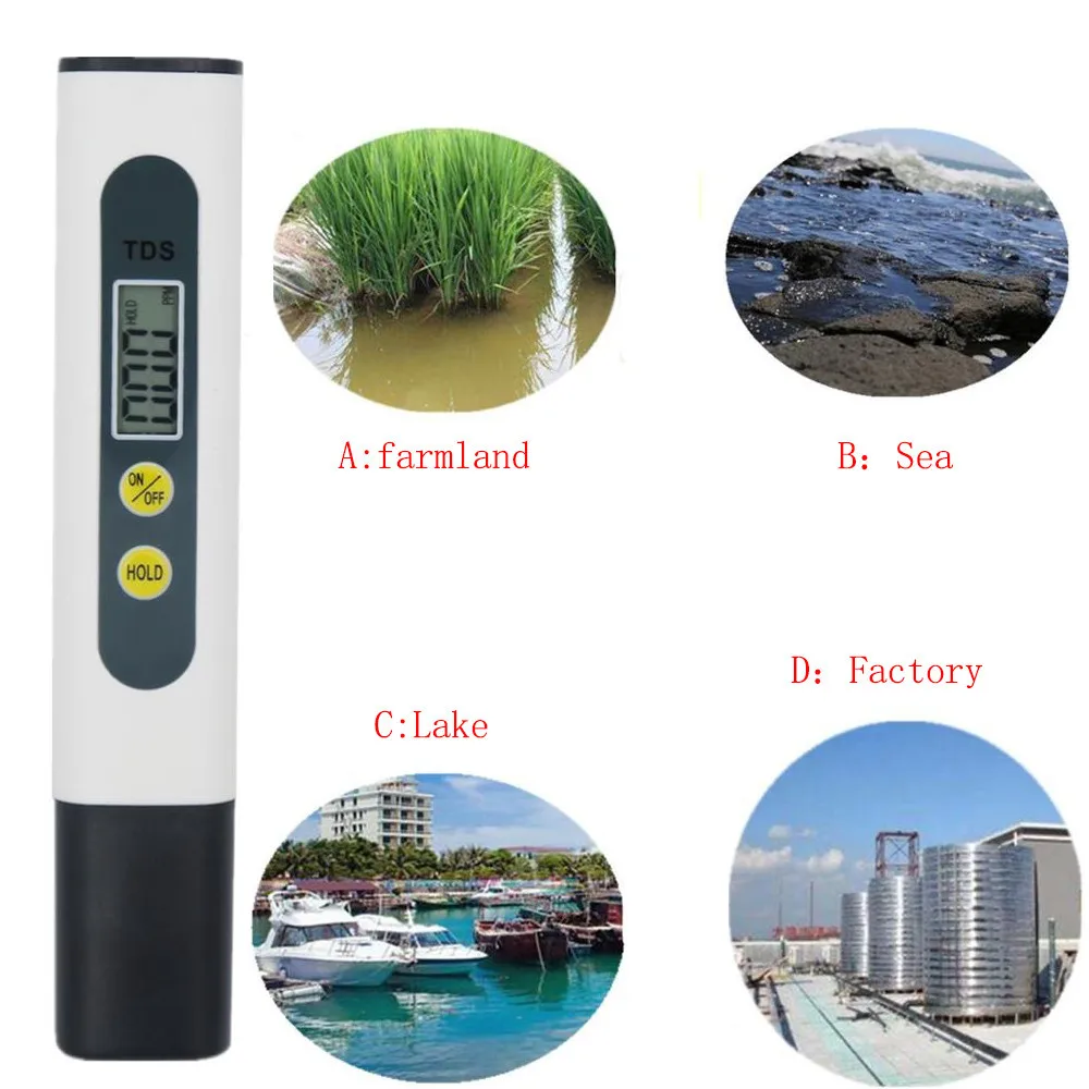 Water Quality Tester Digital TDS Meter Tester Temperature Pen Water Purity PPM Filter Hydroponic for Aquarium Pool Water Monitor Tester 0-9990ppm