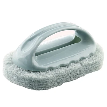 

Handle Bath Brush Tile Brush Kitchen Decontamination Brush Pot Sponge Cleaning Brush Blue