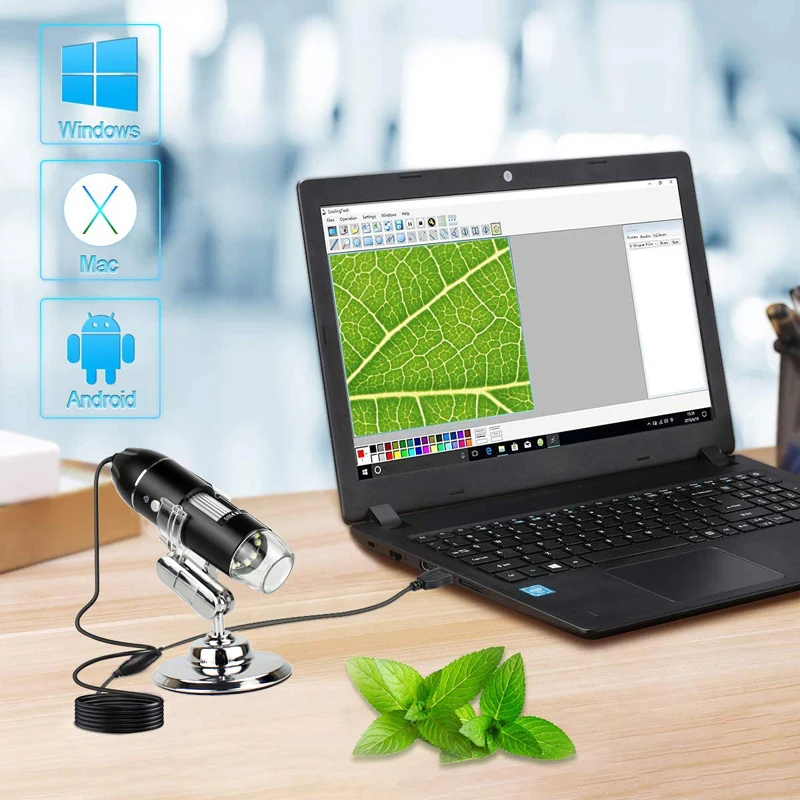 Adjustable 1600X 2MP 8 LED Digital Microscope Handheld Portable Digital USB Magnifier Electronic HD Magnification Endoscope 6