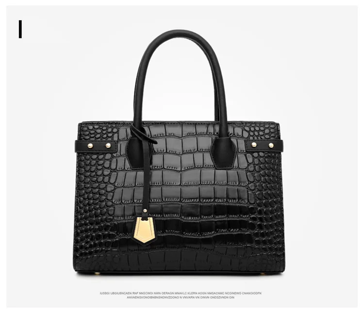 Ladies Crocodile Handbags for Women Luxury Designer Genuine Leather Crossbody Purses Cowhide Top Handle Office Tote Shoulder Bag (17)