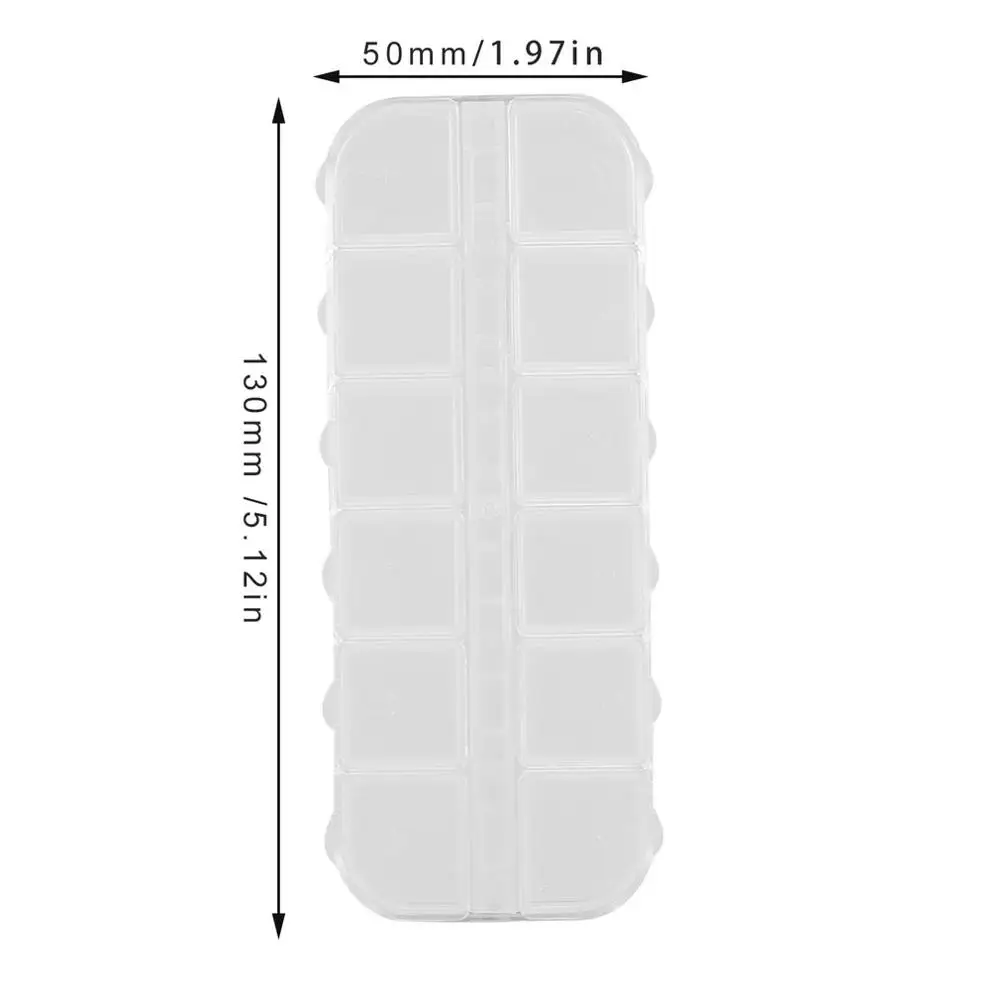 Transparent 12 Grids Plastic Storage Case Box Multi-Function Organizer Holder For Jewelry Pill Nail Art Drug Ring
