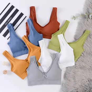 

Fashion Women Sexy Lingerie Intimates with Removable Padded Camisole Femme Tank Crop Top Seamless Underwear Female Crop Tops