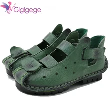 Glglgege/Летняя женская обувь на плоской подошве без шнуровки в стиле ретро дышащие мягкие лоферы из натуральной кожи с отверстиями, г. Обувь на плоской подошве женская обувь на плоской подошве