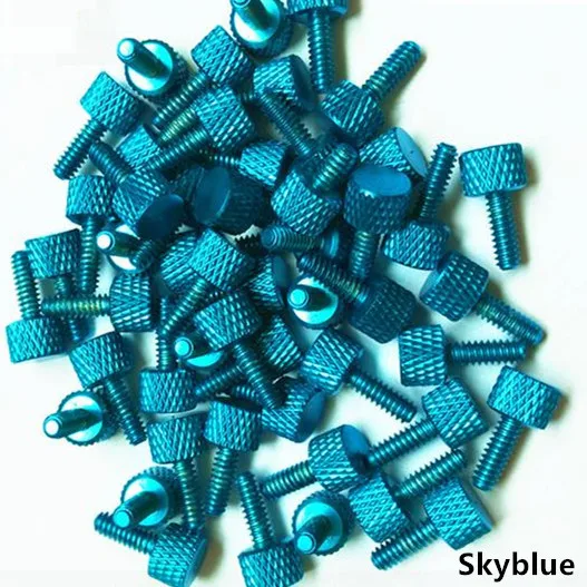 Skyblue 6#-32 ручной винт из алюминиевого сплава с накатанными винтами красочный винт для корпуса компьютера Видеокарта жесткий диск - Цвет: Skyblue