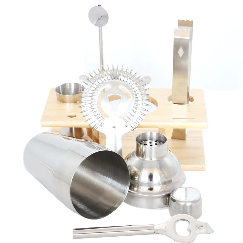 7Pcs Stainless Bar Cocktail Shaker set Barware set Making set with Crock Storage Box Kitchen Bar Wine set