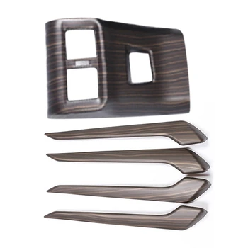 

1 pcs Wood Grain Rear Air Vent Outlet Cover Trim Panel & 4Pcs Door Panel Armrest Cover Trim Door Handle Cover Trim