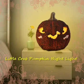 

Halloween Ornament Little Crab Pumpkin Night Light Resin Crackle Halloween Atmosphere Decoration Light Children's Lantern gifts