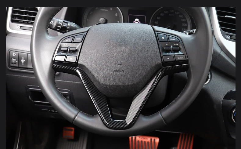 Автомобильный руль блестки крышка внутренняя отделка украшения для hyundai Tucson 3th LHD ABS хромированные аксессуары