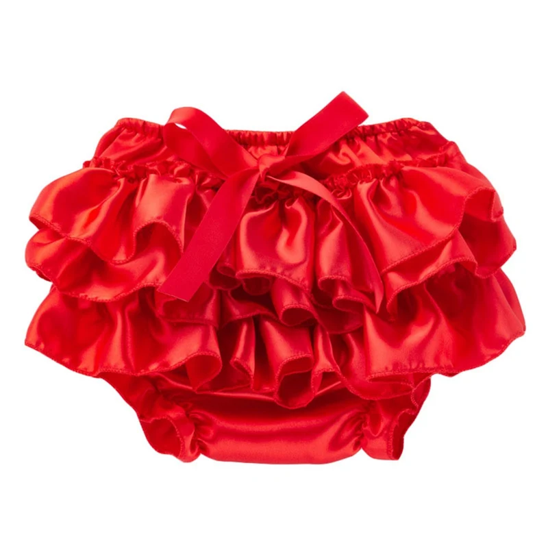 Милая детская одежда для малышей атласные треугольные Трусы-шорты с цветочным принтом и бантиком для маленьких девочек, сатиновые трусики-шаровары