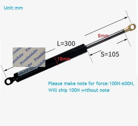 CC200-550 мм 100N-1400N тяжелый газлифт поддерживает Распорки ход крышки мебель кровать шкаф багажник автомобиля промышленные виды кронштейнов - Цвет: CC300MM