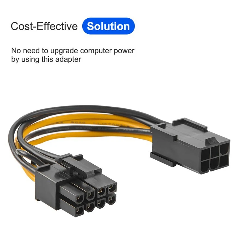 Адаптер PCIe кабеля, 2 шт. в комплекте 6-Pin до 8-Pin PCIe Экспресс Мощность аудио разъем кабель-переходник, 7,78 дюймов/20 см