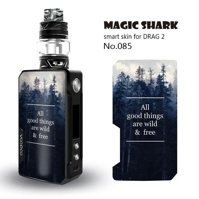 Magic Акула Винтаж клетки английские слова мотоцикла стерео ультра тонкий чехол Стикеры пленка для Voopoo Drag 2 II 071-086 - Цвет: 085