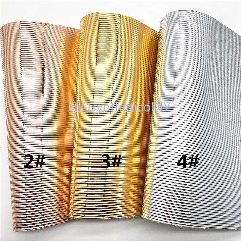 1PC 21X29CM Stripse Faux Leather Fabric, Synthetic Leather Fabric Sheets, PU Leather For Making Bows LEOsyntheticoDIY T303