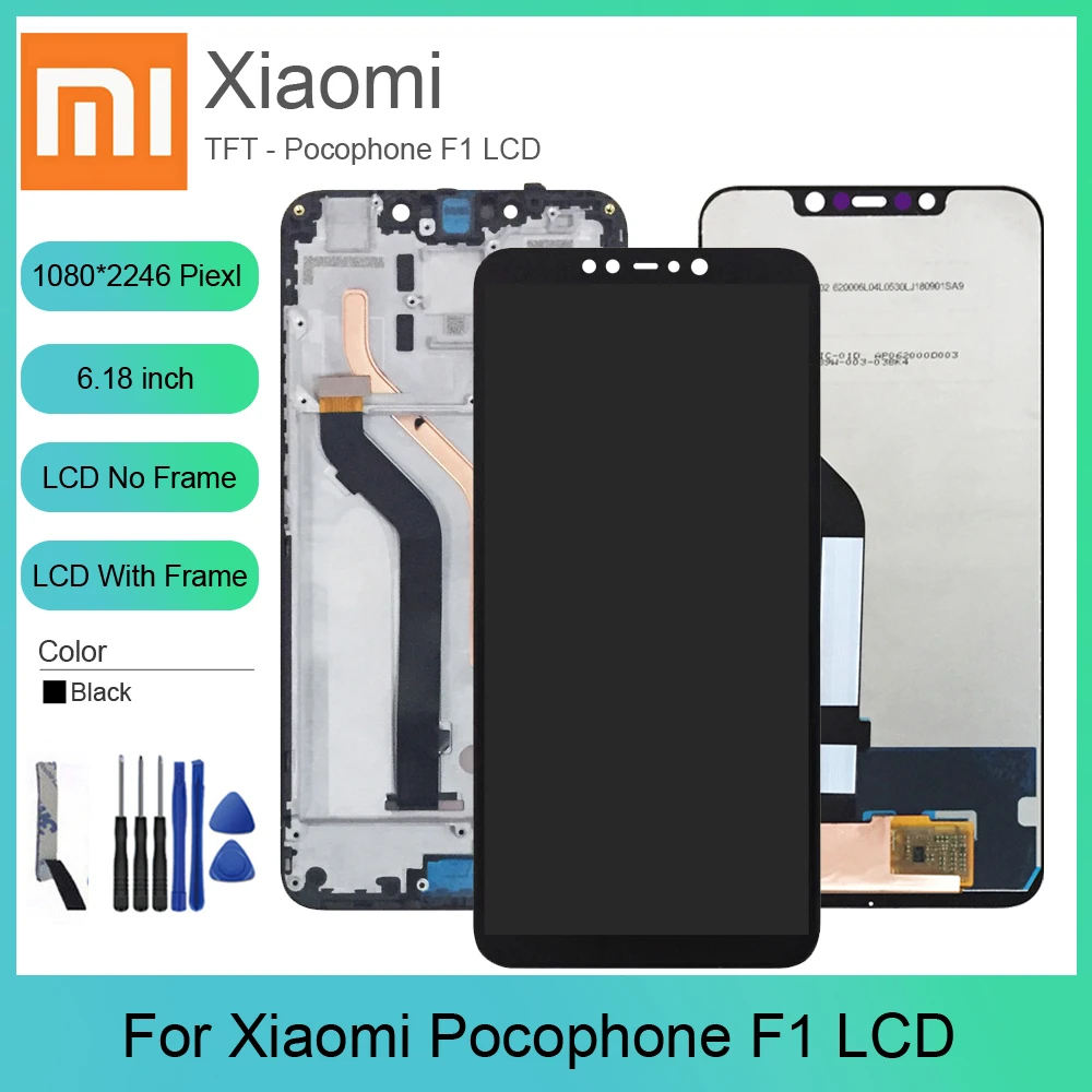 

6.18" For XiaoMi Pocophone F1 LCD Display and Touch Screen Assembly+Frame Repair Parts For XiaoMi Pocophone F1