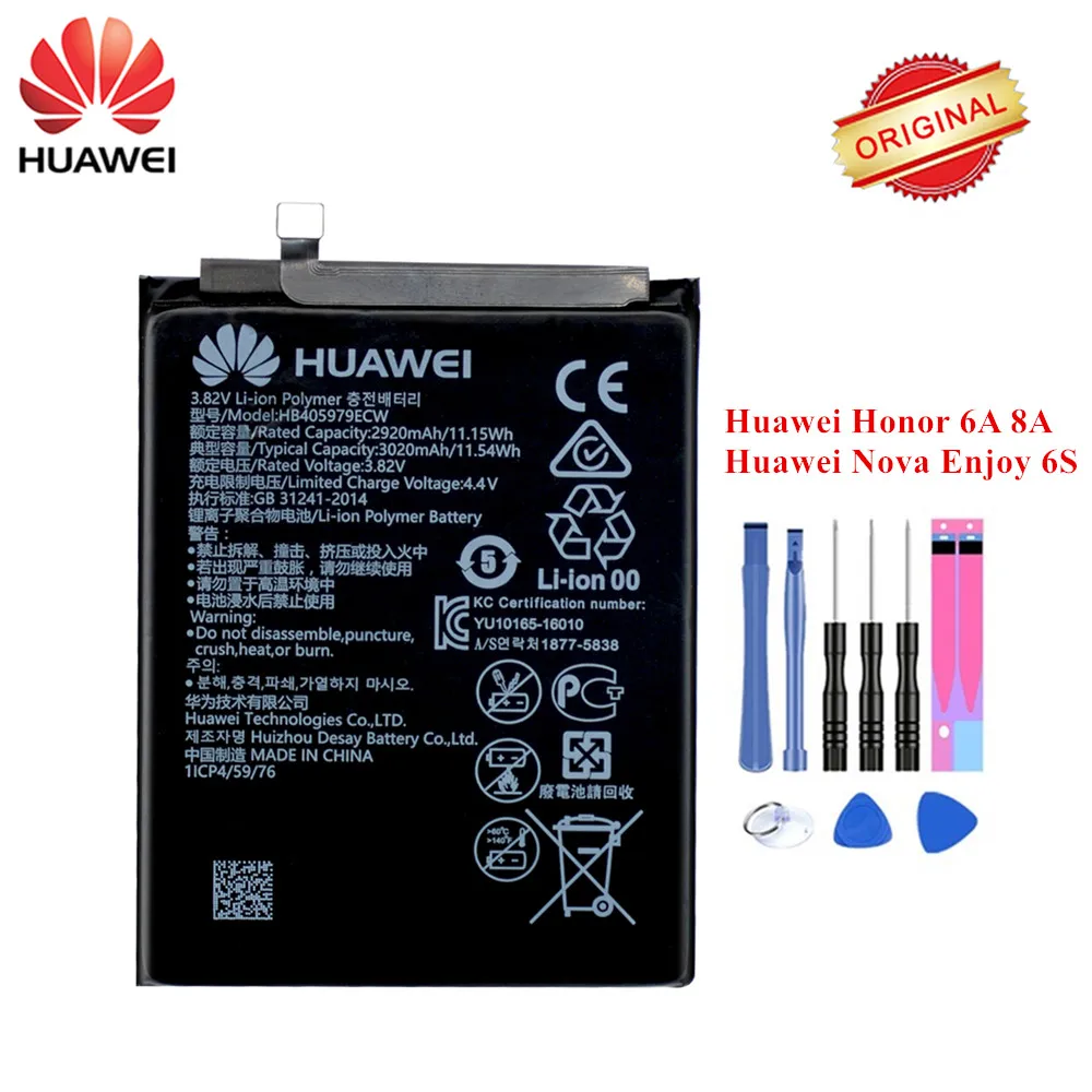 Оригинальная батарея Hua Wei HB405979ECW для huawei Honor 6A Honor 8A DLI-AL10 AL10B TL20 L22 huawei Nova Enjoy 6S Honor 6C Y5