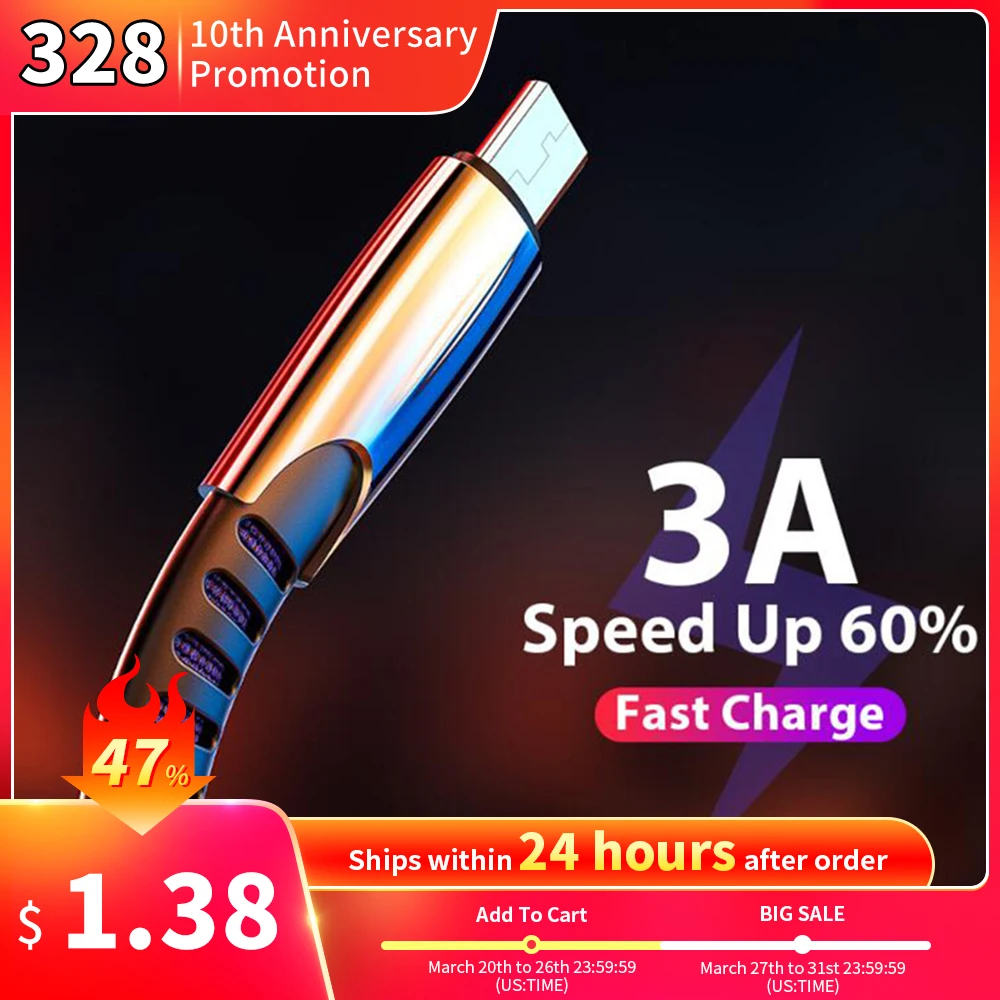 

5A Micro USB Cable Fast Charge USB Data Cable Sync Cord for Samsung S7 Huawei Xiaomi Redmi Note 4 5 Android Microusb phone Cable