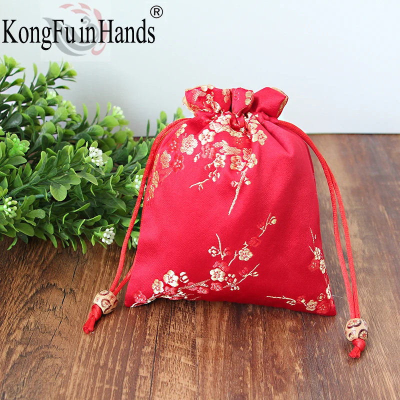 Drawstring Storage Bags Vintage Flower Pattern Jewelry Bag Portable Lightweight Red Beam Rope Pouches Handmade Candy Sachet |