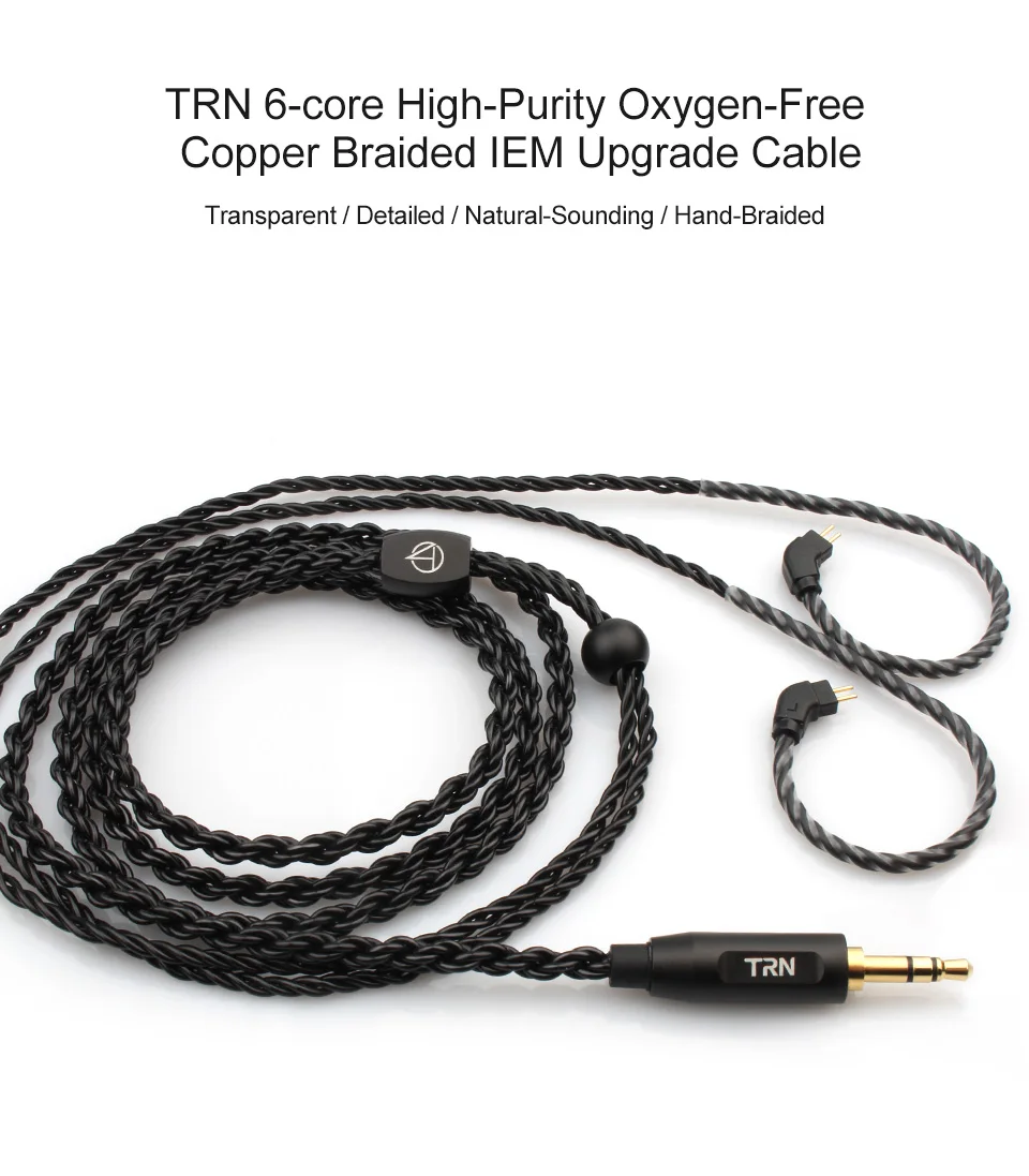 3.5mm MMCX 0.75 0.78 Upgrade 6 Core Black Silver Plated Cable Wire Earphone for TRN V30/V80/X6 CCA AS10 ZS10 AS0