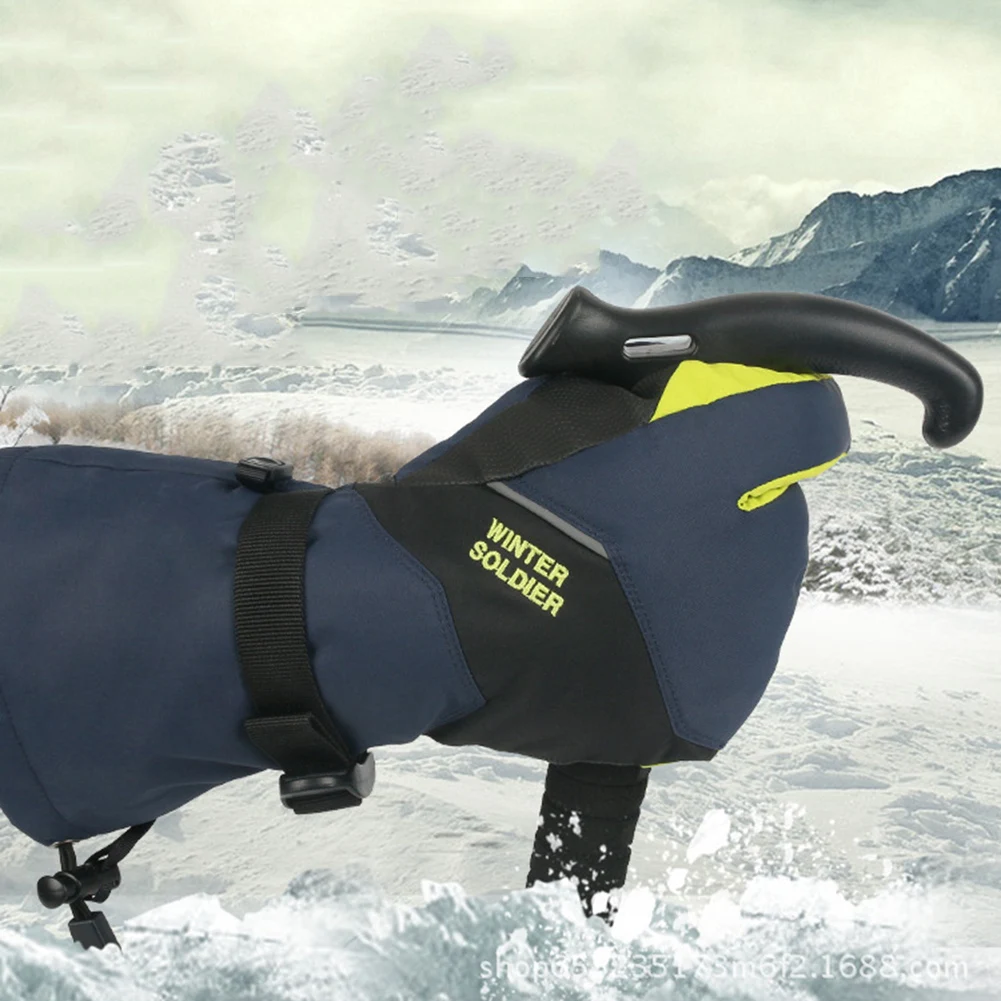 Женские Мужские перчатки для катания на лыжах с сенсорным экраном, варежки, ветрозащитные длинные наручные зимние теплые варежки, водонепроницаемые лыжные перчатки для сноуборда