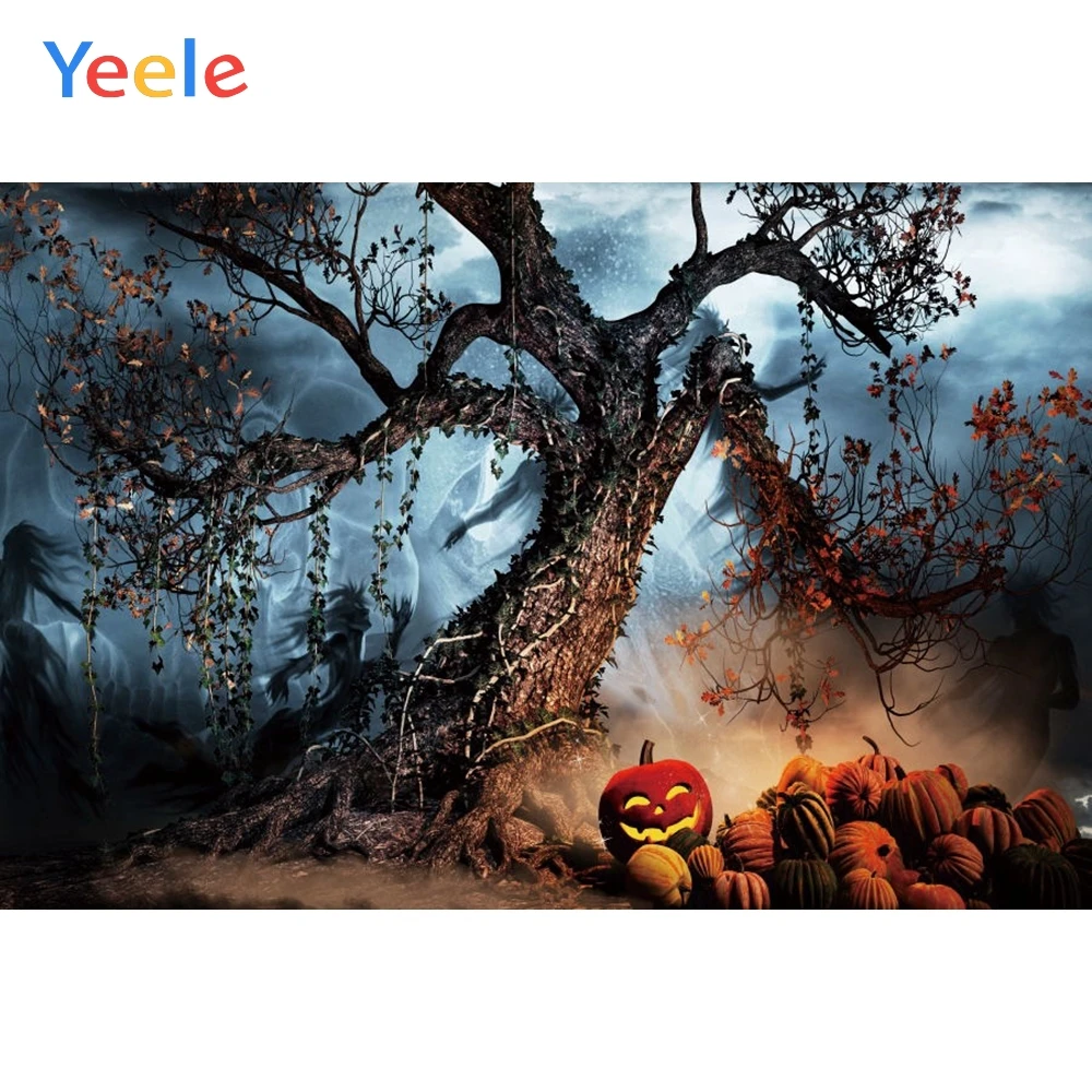 Фотофон Yeele на Хэллоуин таинственный Лес дерево тыква фонарь для фотостудии|Фон