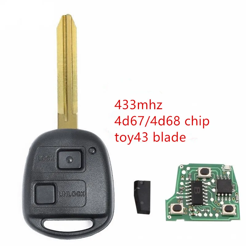 3 шт. дистанционный Автомобильный ключ с чипом 4D67/4D68 для Toyota Camry Land Cruser 120 Prado 2/3