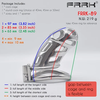 FRRK Maxi Mamba Chastity Cage Steel Cobra Strap Penis Rings Big Long Male Cock Lock BDSM Device Adults Sex Toys for Couple 3