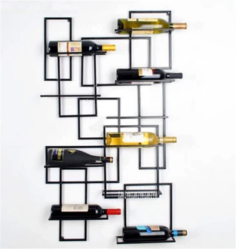 

995775 Bar Modern Simple Wall Hanging Red Wine Rack Shelf Wine Display Stand Iron Wall Mounted Wine Holder Support Cabinet