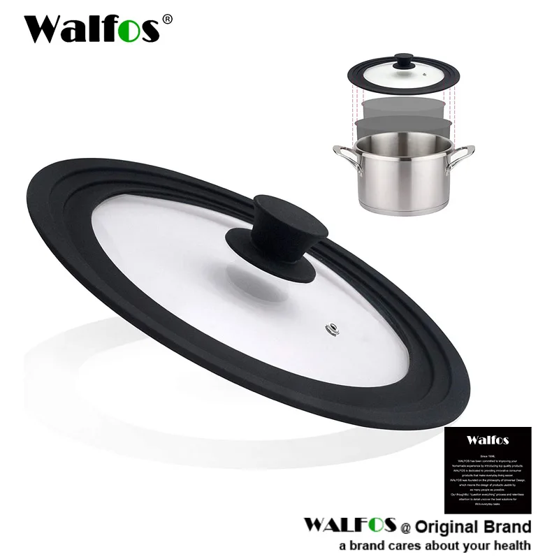 Multifunctional Tempered Glass Pot Cover Explosion-Proof Anti-Fall Visual Silicone Edge Pot Cover Cookware Accessories pot lid cover
