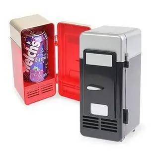 

Desktop Mini Fridge USB Gadget Beverage Cans Cooler Warmer Refrigerator With Internal LED Light Car Use Mini Fridge