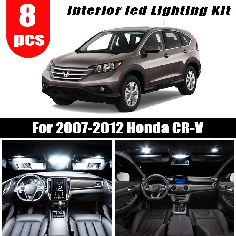 4Pcs Bianco Car Interior Light per CRV 2007-2009 Luci targa Lampade Mappa LED Lettura Bulbi 