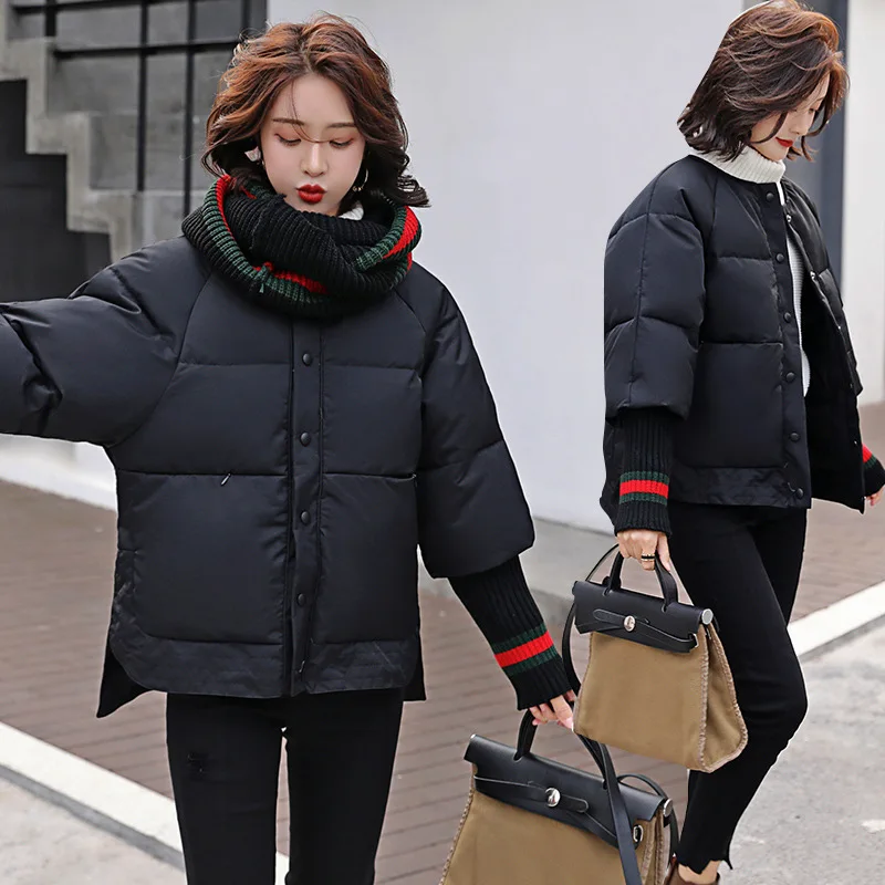 

Down Coat Female Winter 2019 New Style Junior High School Students Loose-Fit Short down Jacket Cotton-padded Clothes Korean-styl