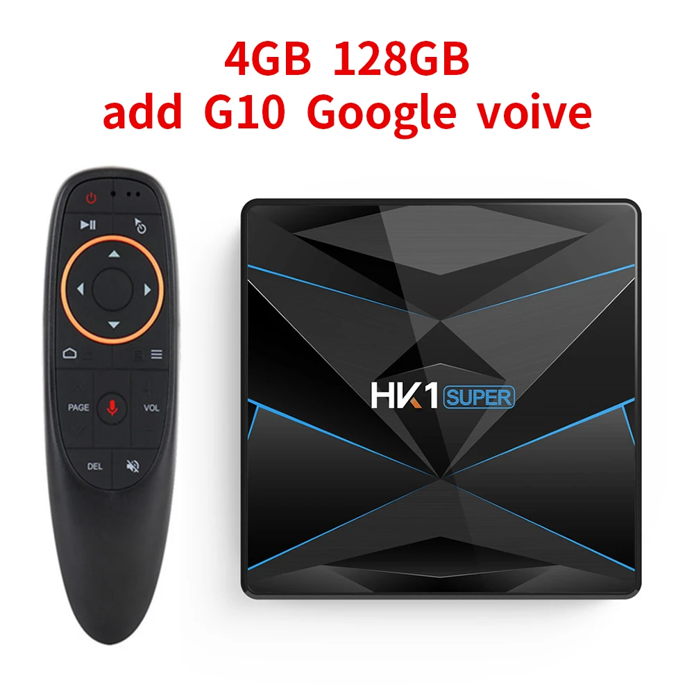 HK1 супер Android 9,0 ТВ приставка RK3318 4K HD 3D медиаплеер Поддержка 2,4G/5G двойной wifi BT4.0 USB 3,0 телеприставка 4GB 128G - Цвет: 4GB128GB with G10