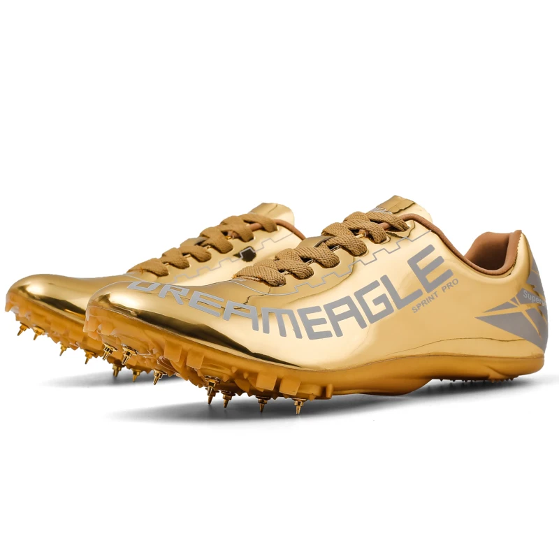 Мужская спортивная и полевая обувь профессиональные кроссовки для бега для мальчиков Золотые желтые шипы кроссовки для мужчин легкие кроссовки для бега