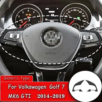 

2Pcs Car styling Carbon Fiber steering wheel button frame Cover Sticker For Volkswagen-VW Golf7-GTI MK7 2014-2019