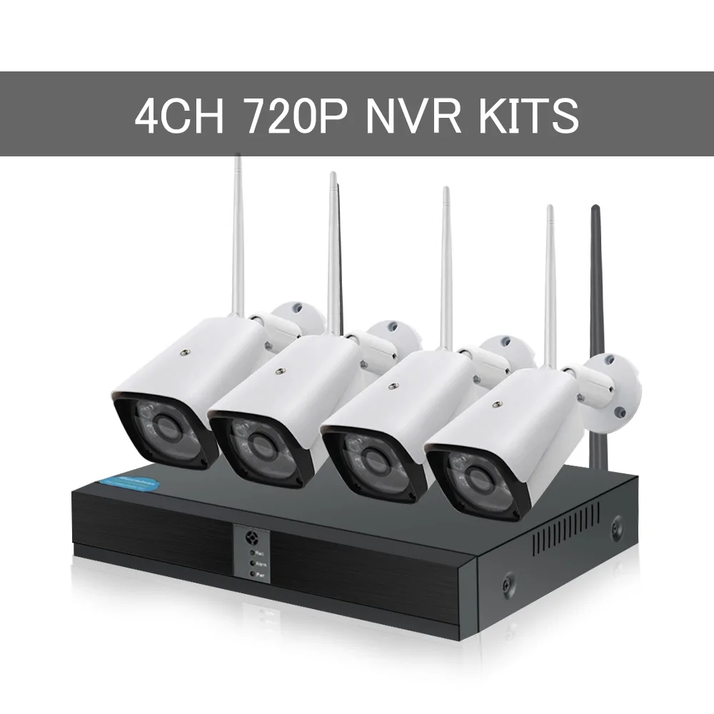 4CH 1080P Беспроводная система камер домашней безопасности IP камера WiFi DVR комплекты CCTV камера система наружного видеонаблюдения 4 камеры s - Цвет: 4CH 720P NVR Kits