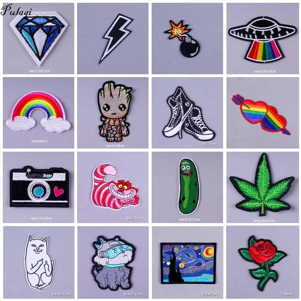 

Bomb Lightning Camera Patch for Clothing Iron on Embroidered Sewing Applique Cute Sew On Fabric Badge DIY Apparel Accessories