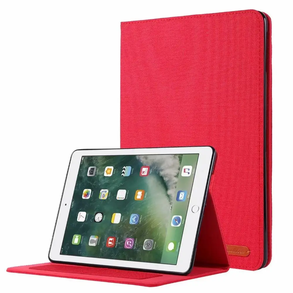 Case For IPad5/6 9.7 A1822 A1823 A1954 A1893 Woven design Leather Tablet Smart Silicone Stand Back Cover Coque+pen - Цвет: Красный