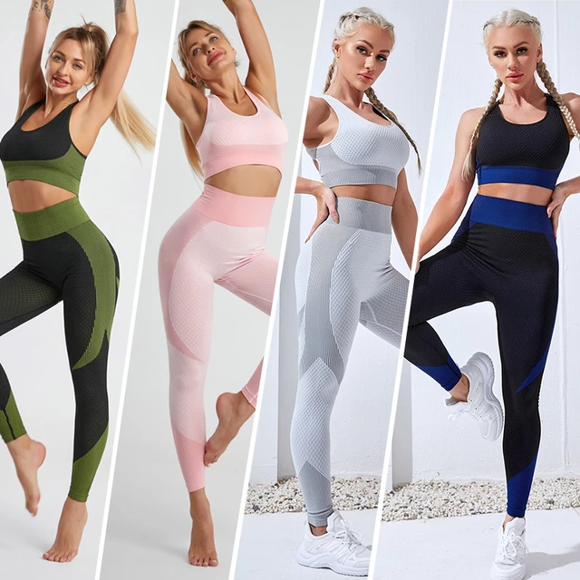 Women Gym Fitness Clothing Seamless Yoga Set Yoga Suit Sportswear Female  Workout Leggings Top Sport Clothes Training Suit
