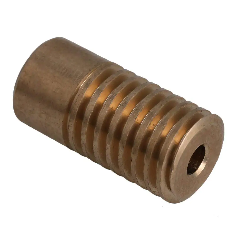 0.5 Modulus 5MM Hole Diameter Brass Worm Gear Shaft for Drive Gear Box Worm Wheel(Inner Dia 3mm 4mm 5mm 6mm) Yellow transmission gear