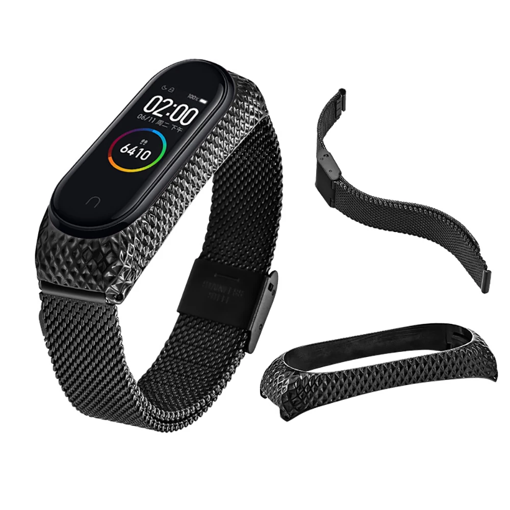 Металлический ремешок для Xiaomi mi Band 4 металлический браслет из нержавеющей стали для mi Band 3 сменный ремешок на запястье M3 M4