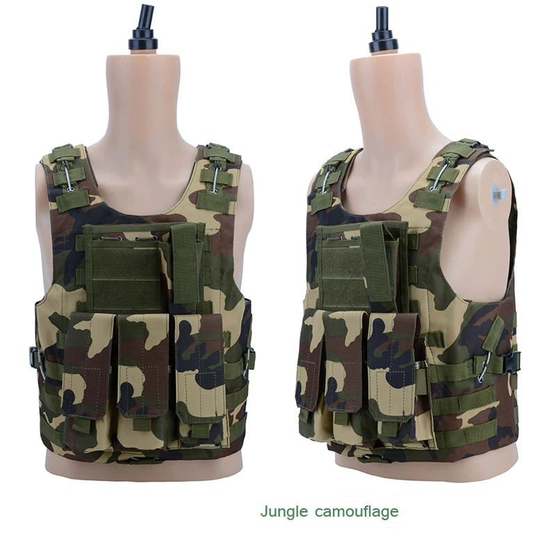 Jungle camouflage Открытый Камуфляж Охота военный тактический жилет амфибия Боевой страйкбол Molle пуля штурмовая пластина Перевозчик жилет - Цвет: Jungle camouflage