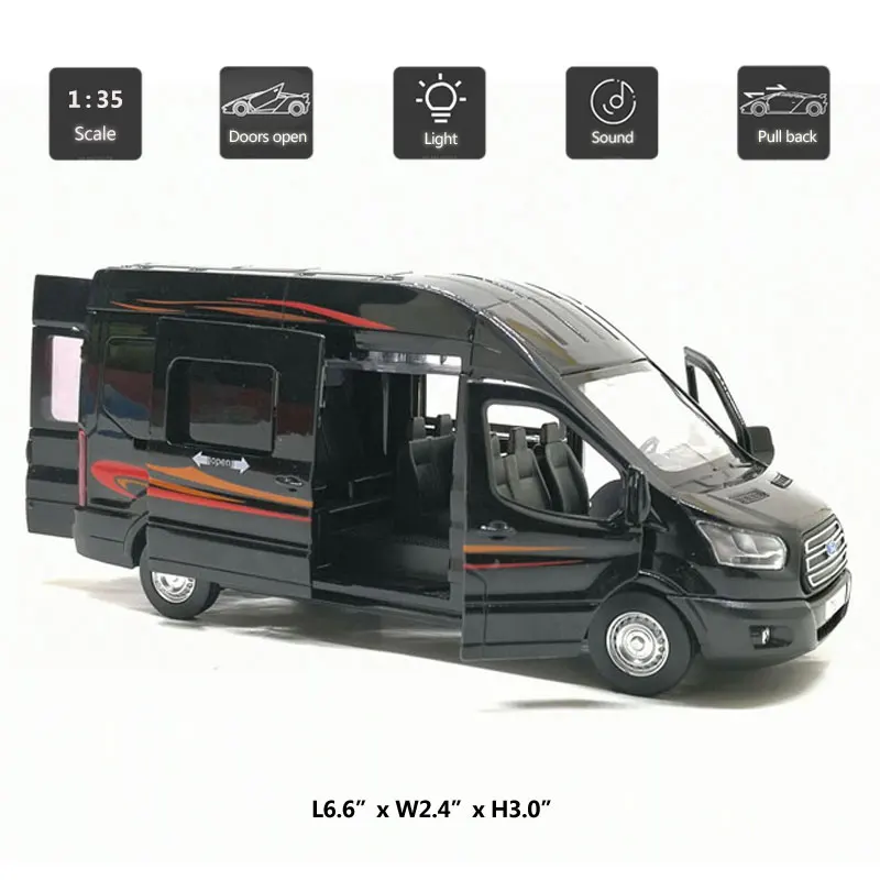 HOMMAT Масштаб 1:35 модель автомобиля Ford Transit MPV Van литой и игрушечный автомобиль из