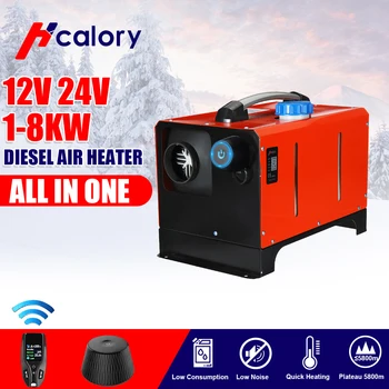 

24V 1-8KW one Hole Car Parking Diesel Air Car Heater 8000W With New Wireless Remote Control For Car Truck Boat Trailer RV Bus