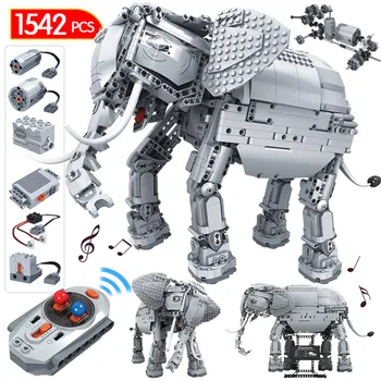 

1542pcs Creator Remote Control Machinery Building Blocks Technic RC Elephant Animal Electric Bricks Toys for Children