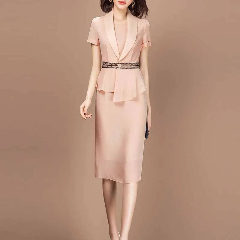 

Summer Wear 2019 New Style Set Two-Piece Set Western Style by Age Fashion Summer Graceful Chiffon Suit Skirt Hot Selling
