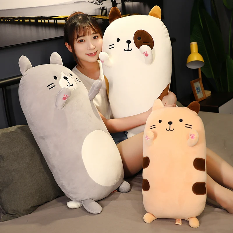

50/70CM Cartoon Soft Cat Plush Toys Animal Doll Sofa Pillow Cushion Down Cotton Padded Gift Children's Room Decoration