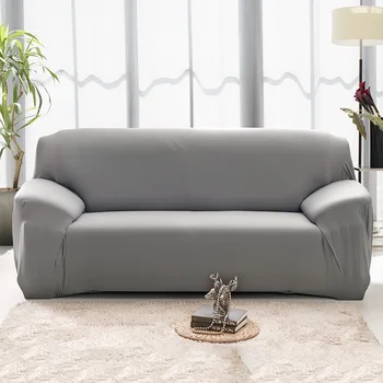 

Claroom Solid Color Elastic Sofa Cover Modern Polyester Living Room 1/2/3/4 Seater Sofa Couch Chair Protector QC95#
